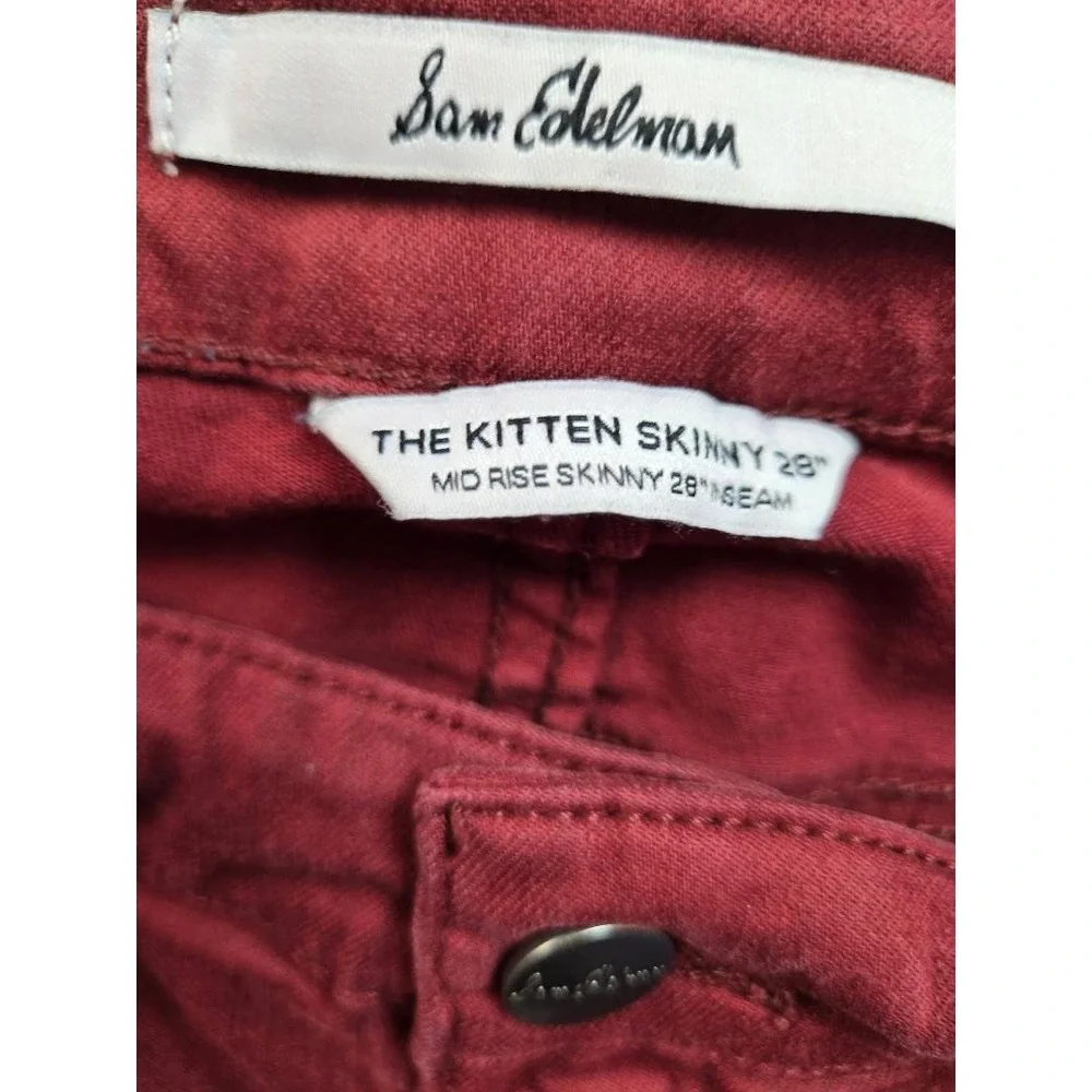 Women's Sam‎ Edelman Burgundy The Kitten Skinny Jeans Size 8